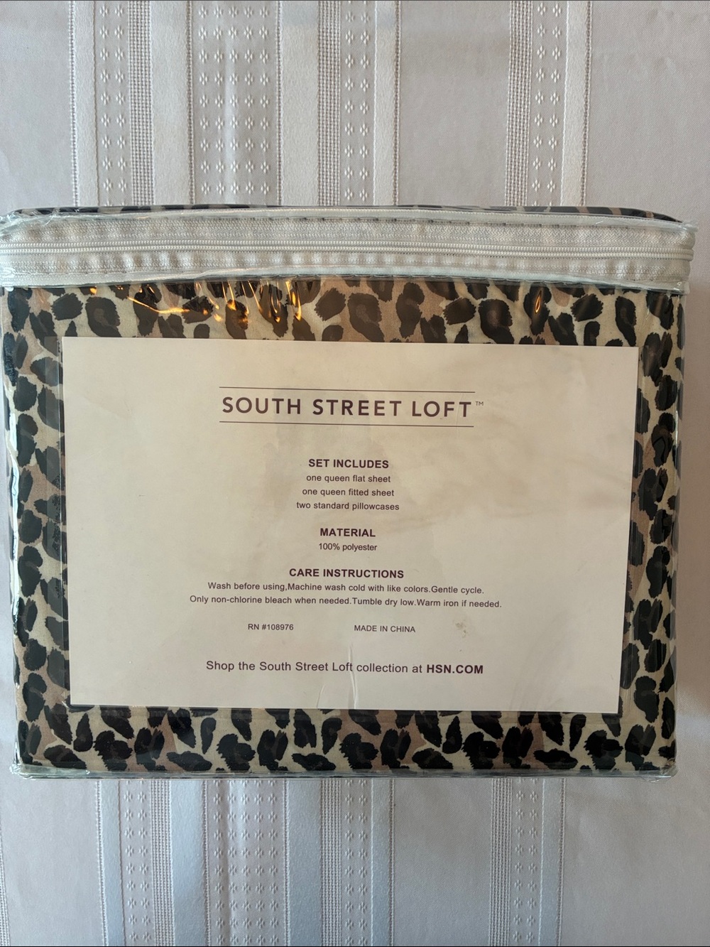 Leopard Print Sheet Set - Cream and Black